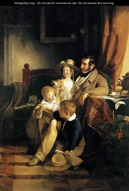 Rudolf von Arthaber with his Children - Friedrich Ritter von Amerling