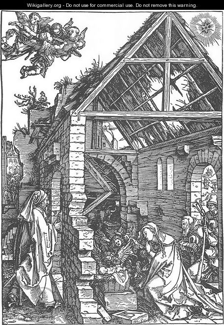 Life of the Virgin 9. The Adoration of the Shepherds. (The Nativity) - Albrecht Durer