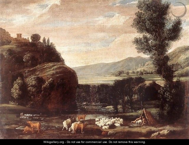 Landscape with Shepherds and Sheep - Pietro Paolo Bonzi