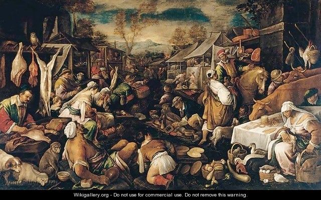 Market Scene - Jacopo Bassano (Jacopo da Ponte)