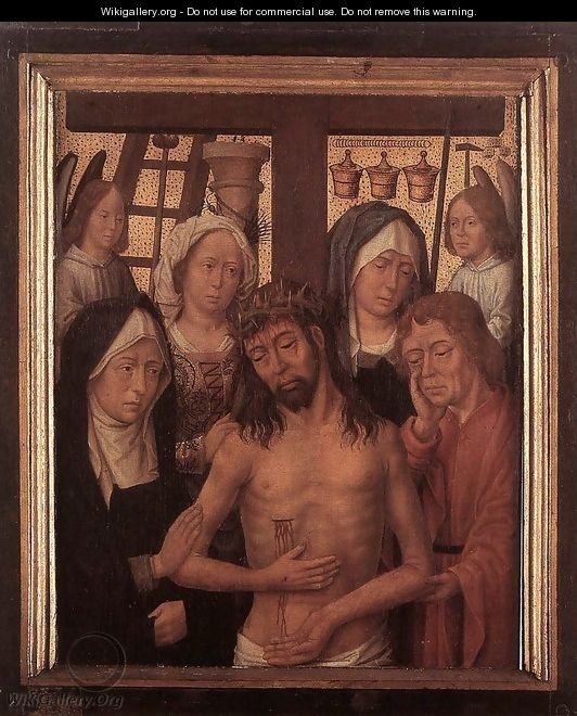 Man of Sorrows with Mary and John and Two Holy Women - Unknown Painter