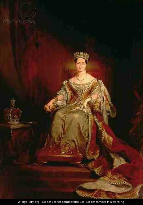 Queen Victoria on the Throne - Sir George Hayter