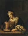 A Woman Holding Pancakes - Jan Van Bijlert