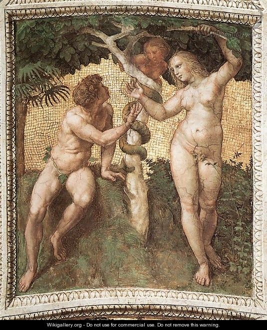 Adam and Eve (ceiling panel) - Raffaelo Sanzio