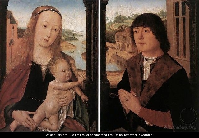 Diptych with a Man at Prayer before the Virgin and Child - Unknown Painter