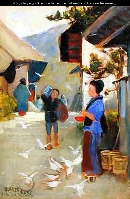 Village on the To kai do - Sir Alfred East