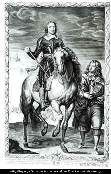 Equestrian portrait of Oliver Cromwell 1599-1658 - (after) Dyck, Sir Anthony van