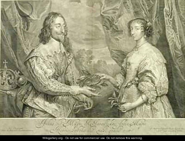 Charles I 1600-49 and Henrietta Maria 1609-69 - (after) Dyck, Sir Anthony van