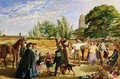 A Harvest scene in Norfolk sketch for Hello Largesse - William Maw Egley