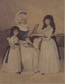 The Mansion of Peace Mrs Campell and her two Daughters beside a Pianoforte - Henry Edridge