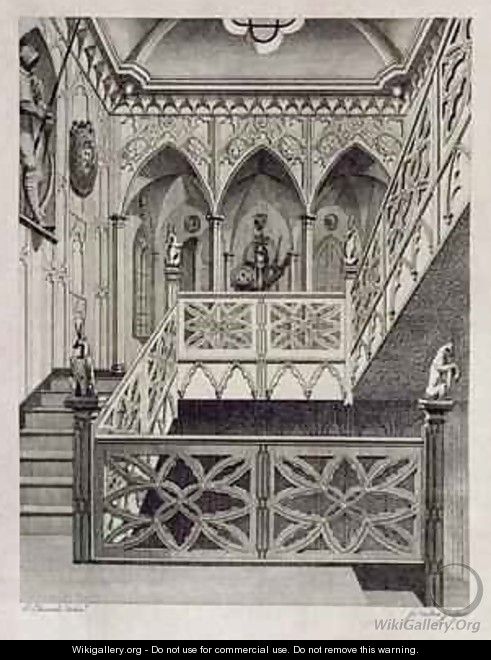 Staircase at Strawberry Hill - (after) Edwards, E