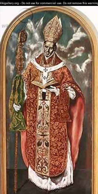 Saint Ildefonsus a copy of the original in the Escorial - (after) El Greco, Domenico