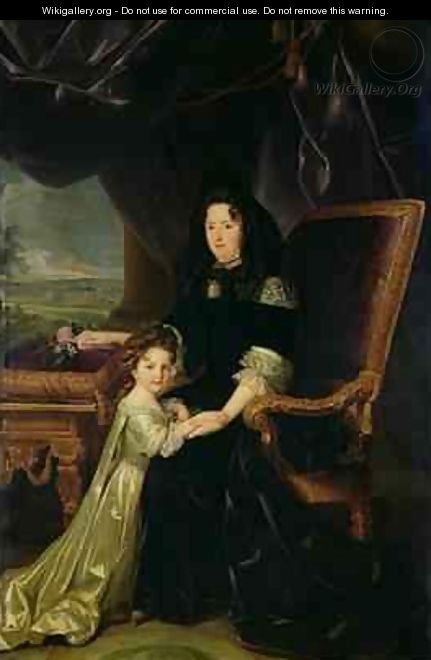 Francoise dAubigne 1635-1719 Marquise of Maintenon and her Niece Francoise dAubigne the Future Duchess of Noailles - Louis Ferdinand (the Younger) Elle
