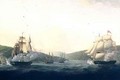 Attack on the French frigate Aimable and the French sloop Ceres by two British frigates under Lord Hood in the Mona Passage between Puerto Rico and Santo Domingo - Captain William Elliot