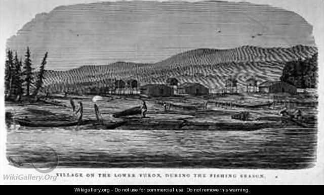 Village on the Lower Yukon - (after) Elliot, H. W.