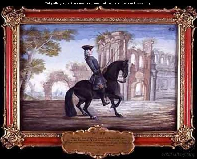 No 52 Le Bienvenu a dark bay horse of the Spanish Riding School performing a dressage movement - Baron Reis d