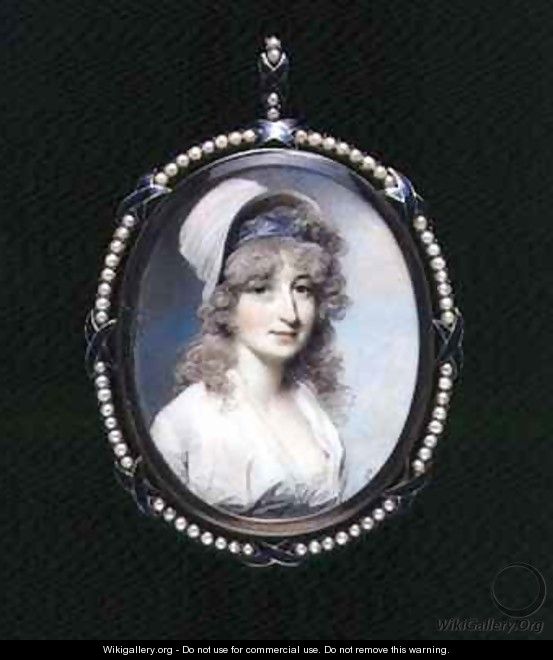 Portrait miniature of Mrs Lindsay - George Engleheart