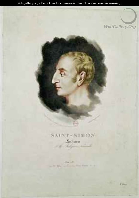 Portrait of Claude Henri de Rouvroy Count Saint Simon made shortly after his death - Gottfried or Godefroy Engelmann