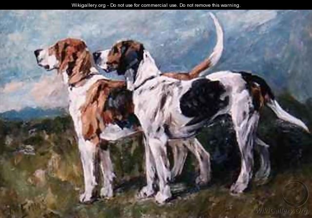 Pair of Foxhounds - John Emms