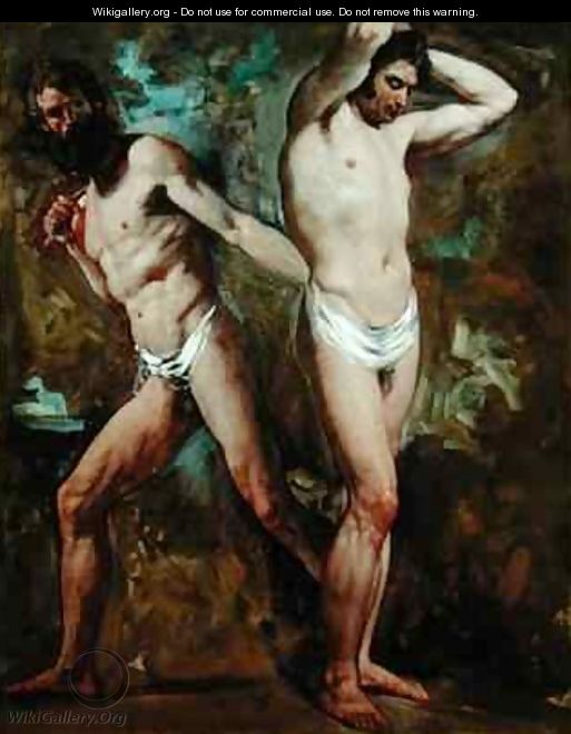 Two Standing Male Nudes - William Etty