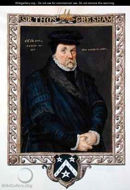 Portrait of Sir Thomas Gresham from Memoirs of the Court of Queen Elizabeth - Sarah Countess of Essex