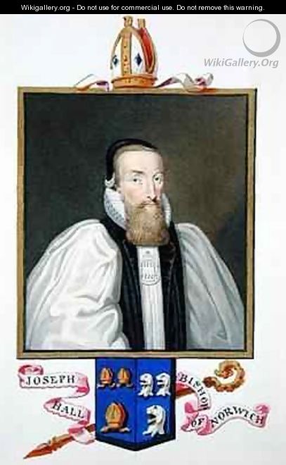 Portrait of Joseph Hall Bishop of Norwich from Memoirs of the Court of Queen Elizabeth - Sarah Countess of Essex