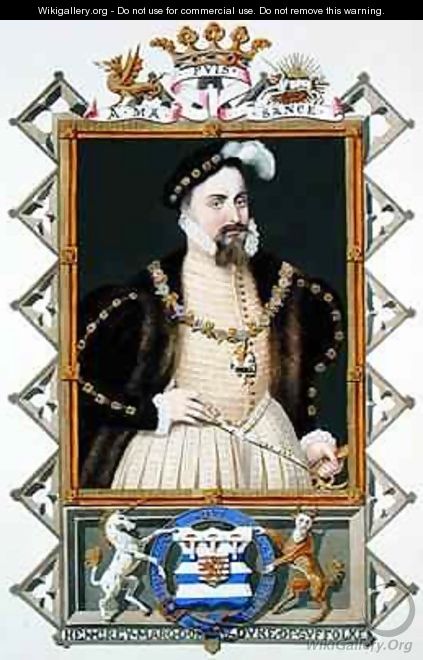 Portrait of Henry Grey Duke of Suffolk from Memoirs of the Court of Queen Elizabeth - Sarah Countess of Essex