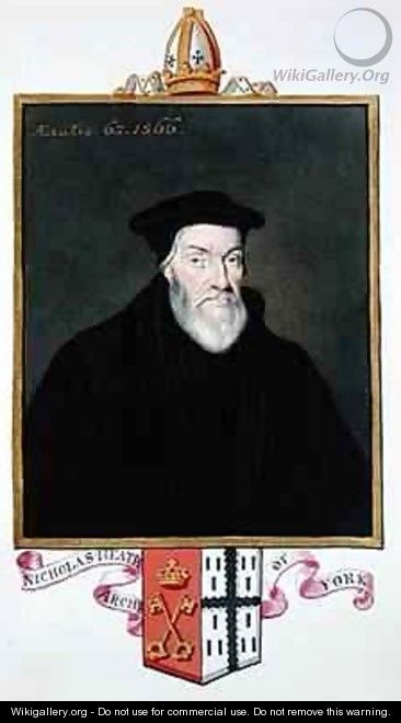 Portrait of Nicholas Heath Archbishop of York from Memoirs of the Court of Queen Elizabeth - Sarah Countess of Essex