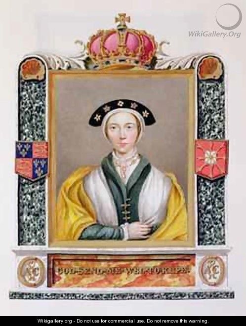 Portrait of Anne of Cleves 4th Queen of Henry VIII from Memoirs of the Court of Queen Elizabeth - Sarah Countess of Essex