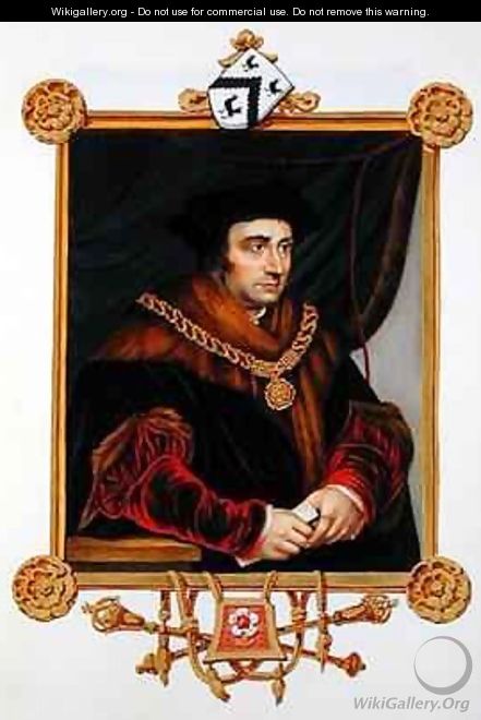 Portrait of Sir Thomas More 1478-1535 from Memoirs of the Court of Queen Elizabeth - Sarah Countess of Essex