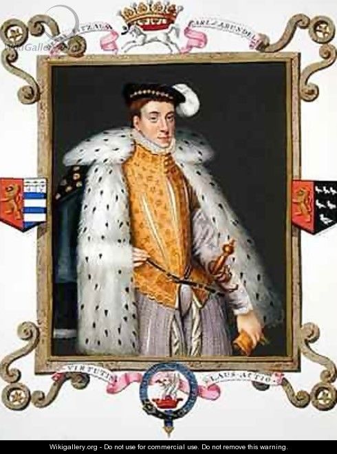 Portrait of Henry Fitzalan 12th Earl of Arundel from Memoirs of the Court of Queen Elizabeth - Sarah Countess of Essex