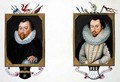 Double portrait of Sir Francis Drake and Sir Martin Frobisher from Memoirs of the Court of Queen Elizabeth - Sarah Countess of Essex