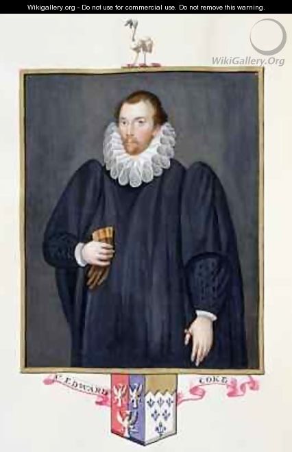 Portrait of Edward Coke from Memoirs of the Court of Queen Elizabeth - Sarah Countess of Essex