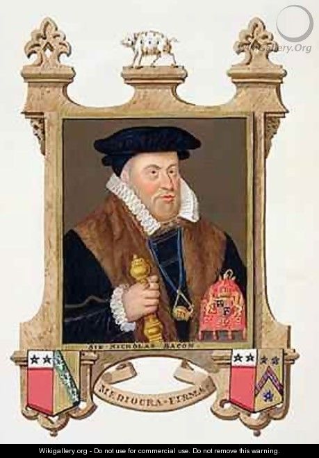 Portrait of Sir Nicholas Bacon from Memoirs of the Court of Queen Elizabeth - Sarah Countess of Essex