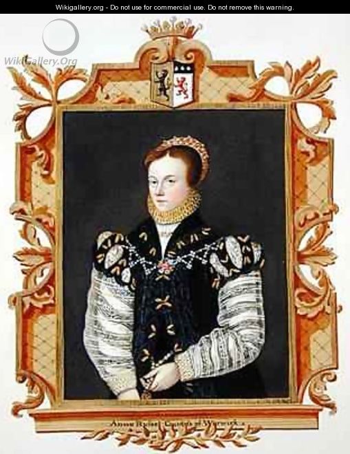 Portrait of Anne Russell Countess of Warwick from Memoirs of the Court of Queen Elizabeth - Sarah Countess of Essex