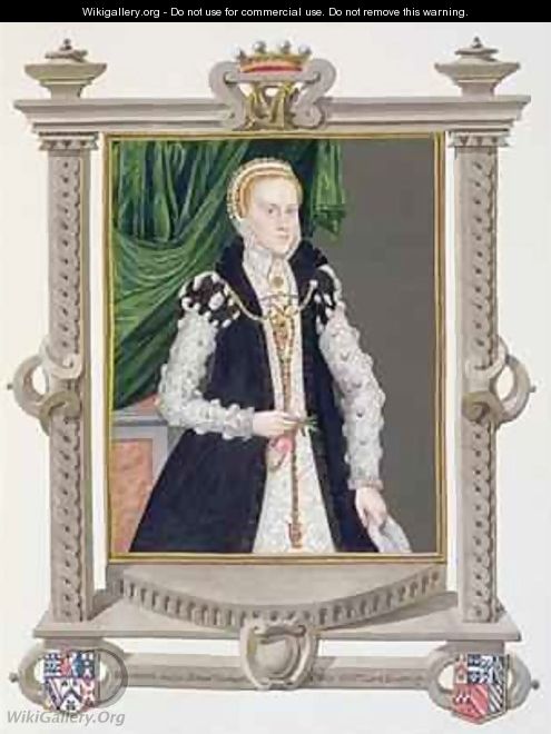 Portrait of Mildred Cooke Lady Burghley from Memoirs of the Court of Queen Elizabeth - Sarah Countess of Essex
