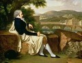 Allen Smith seated Above the River Arno contemplating Florence - Francois-Xavier Fabre