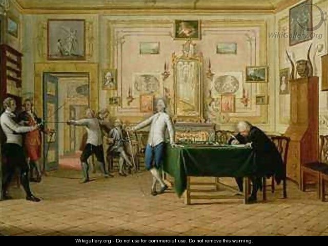 Fencing Scene at the Neopolitan residence of Kenneth Mackenzie 1744-81 1st Earl of Seaforth - Pietro Fabris