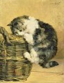 Cat with a Basket - Charles van den Eycken