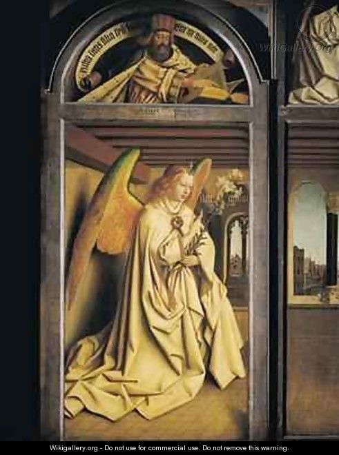 Angel Annunciate from exterior of left panel of the Ghent Altarpiece - Hubert & Jan van Eyck