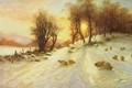 Sheep in Winter Snow - Joseph Farquharson