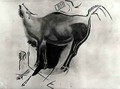 Copy of a rock painting at the Altamira Caves depicting a stag belling -  Fauconnet