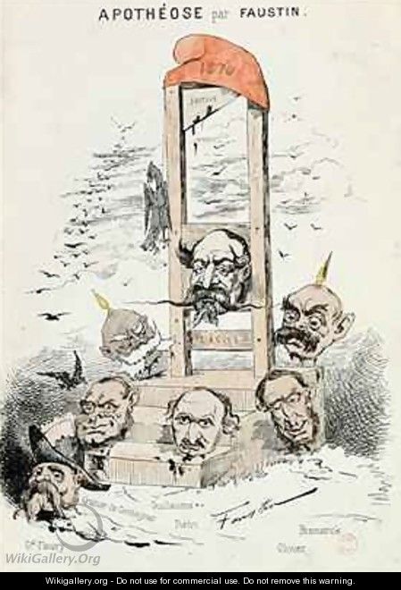 Caricature of Napoleon III 1808-73 Otto von Bismarck 1815-98 and Kaiser Wilhelm I 1797-1888 - (Faustin Betbeder) Faustin