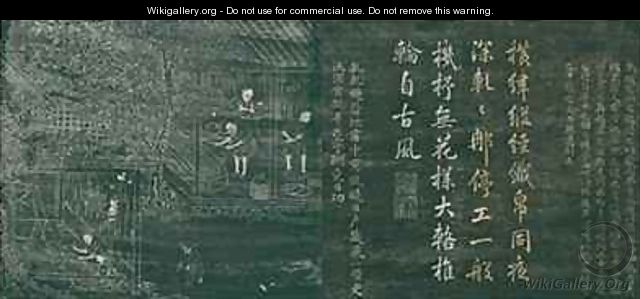 Zhiu fu dayou Weaving and nearby drawing oil from Yuti minhua tu - Guan Cheng Fang