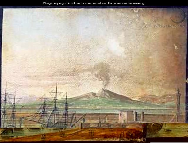Vesuvius smoking from Michael Faradays scrapbook - Michael Faraday