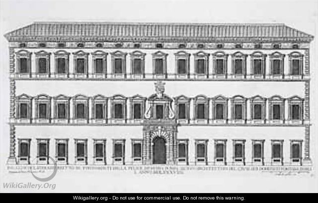 View of the facade of the Lateran Palace Rome - (after) Ferrerio, Pietro