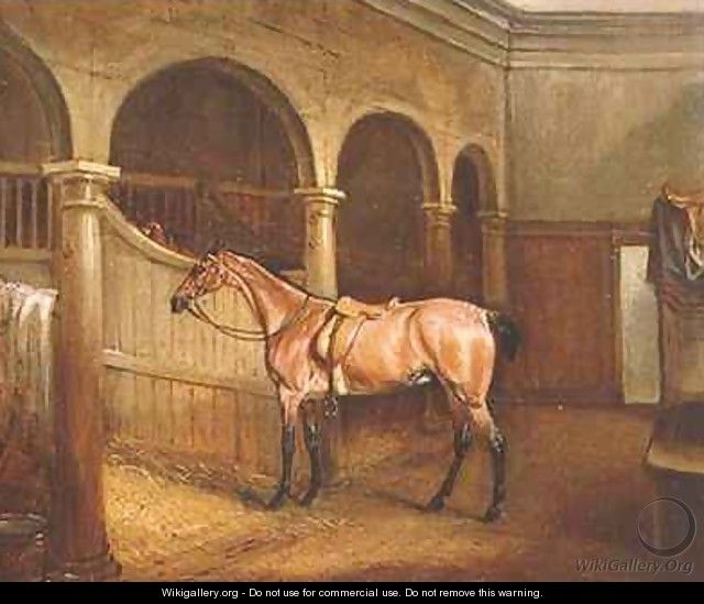 Lord Villiers Roan Hack in the Stables at Middleton Park - John Ferneley, Snr.
