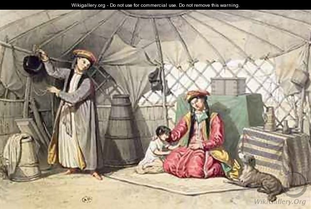 Kalmuk Women in their tent - (after) Ferogio, Francois Fortune Antoine