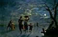 Ice Skating by Moonlight - Franz Ferg