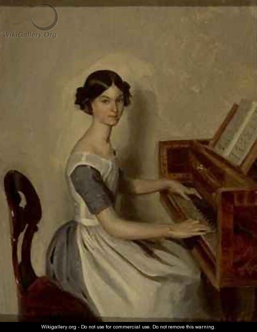 Portrait of Nadezhda P Zhdanovich at the Piano - Pavel Andreevich Fedotov